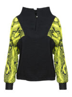 Bluza cu maneci print acid lime Blouse with acid lime sleeves