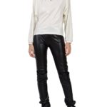 White shirt with sequins sleeves designed by Larisa Dragna