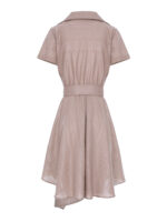 Rochie din in cu guler geometric - imagine 2