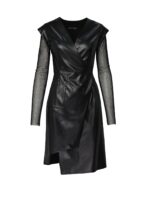 Overlay dress with long sleeves and asymmetric cut