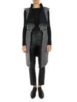 Vestă gri origami cu fermoare în talie