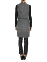 Vestă gri origami cu fermoare în talie - imagine 4