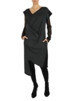 Asymmetric draped dress - imagine 4