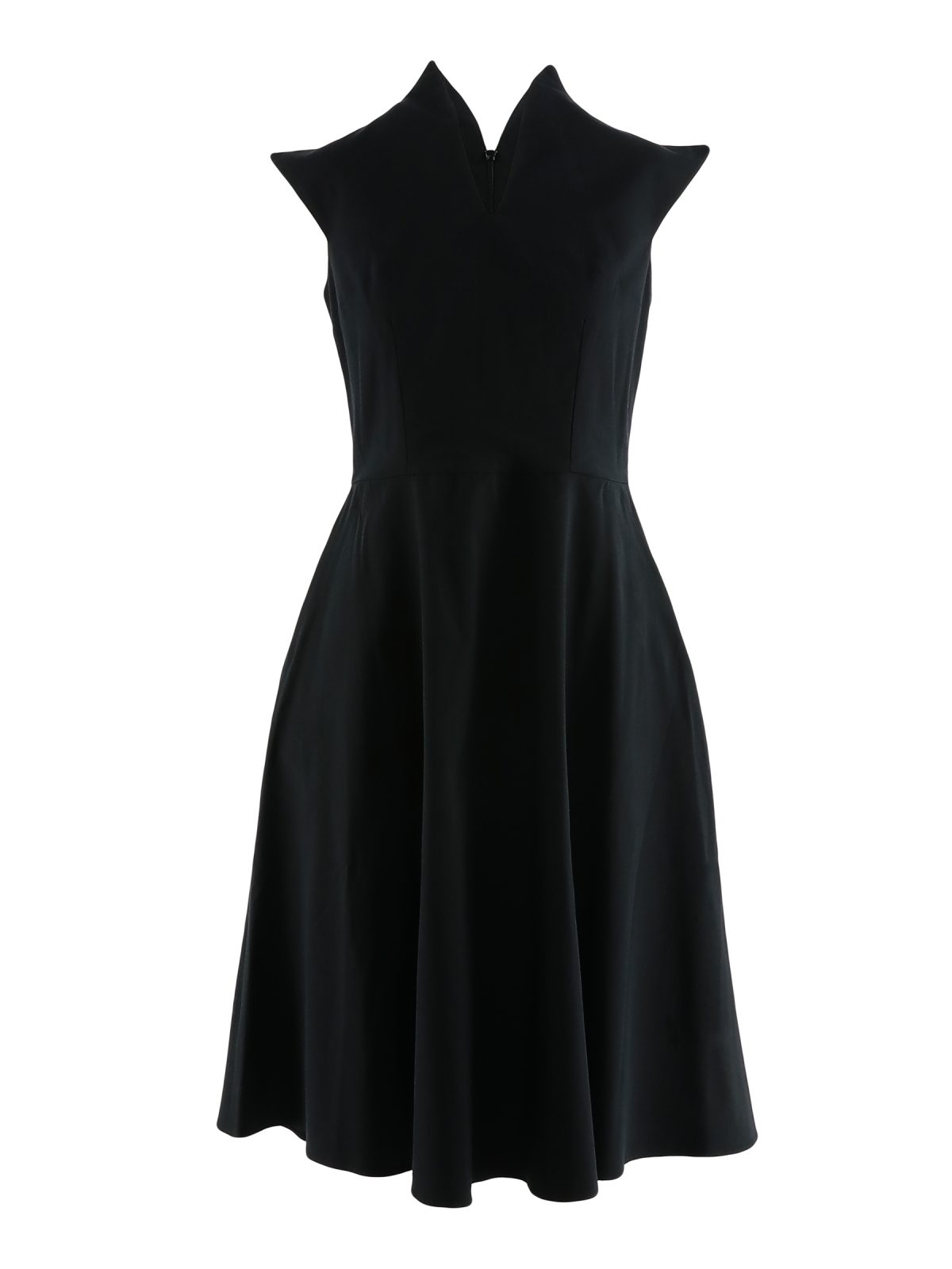 Black midi dress with kimono collar | Larisa Dragna
