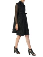 Shirt dress with oversize collar and belt on the waist - imagine 3