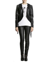 Jachetă gri metalică cu guler dublu - imagine 2