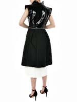 Black latex vest with zipper on the waist - imagine 4