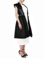 Black latex vest with zipper on the waist - imagine 3