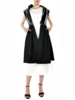 Black latex vest with zipper on the waist - imagine 2