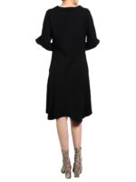 Black dress with geometric tulle sleeves - imagine 4