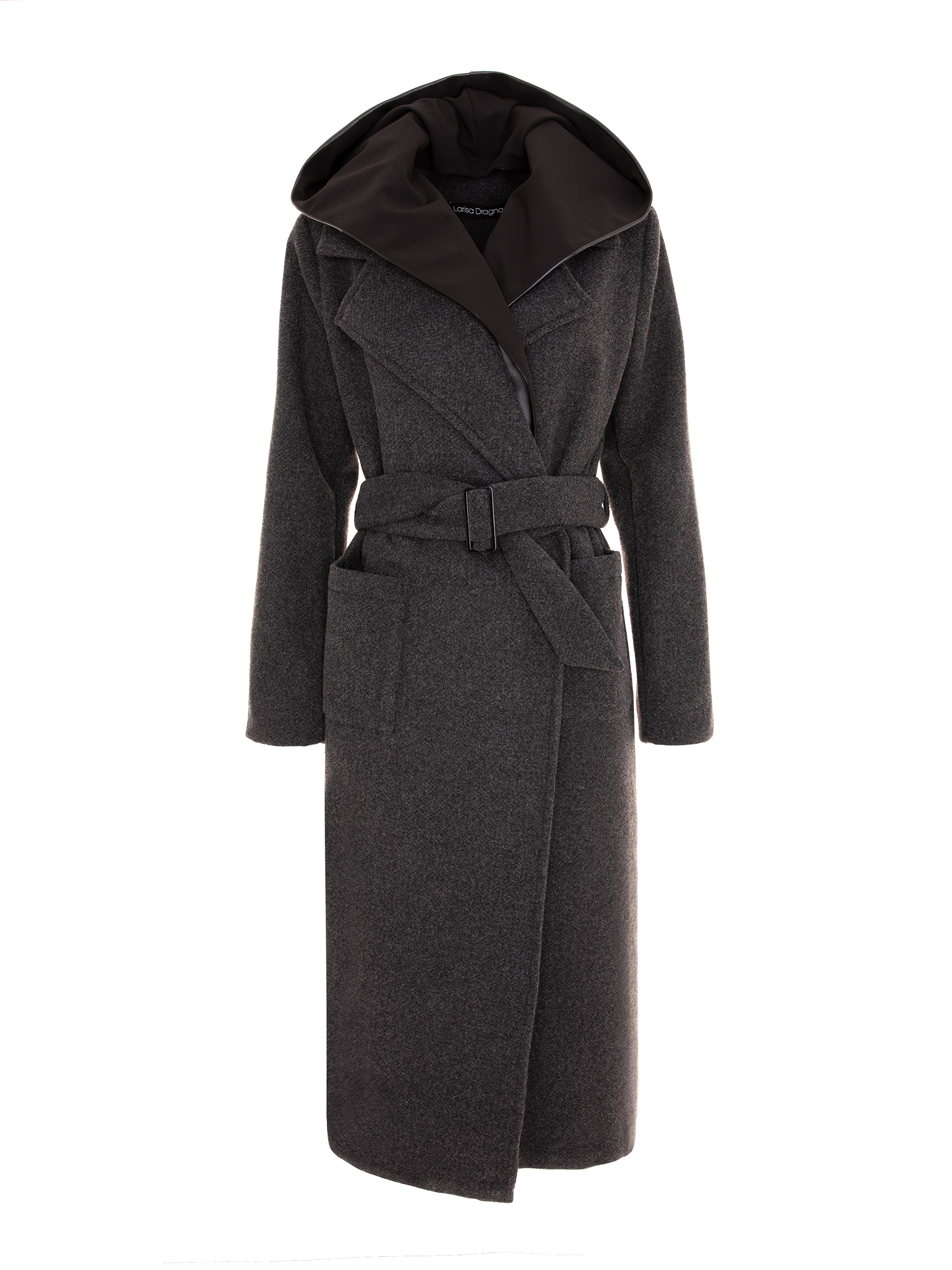 IMG_9999_172 Palton gri din lână cu glugă detașabilă - imagine 1