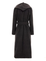 Palton gri din lână cu glugă detașabilă - imagine 2