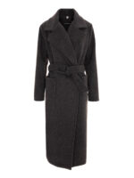 Palton gri din lână cu glugă detașabilă - imagine 3