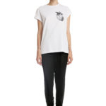 Tricou alb din bumbac cu inimă