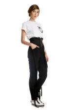 Tricou alb din bumbac cu inimă - imagine 2