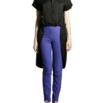 Cămașă neagră asimetrică cu mâneci scurte