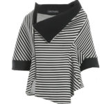 Jachetă cu dungi tip origami și fermoar