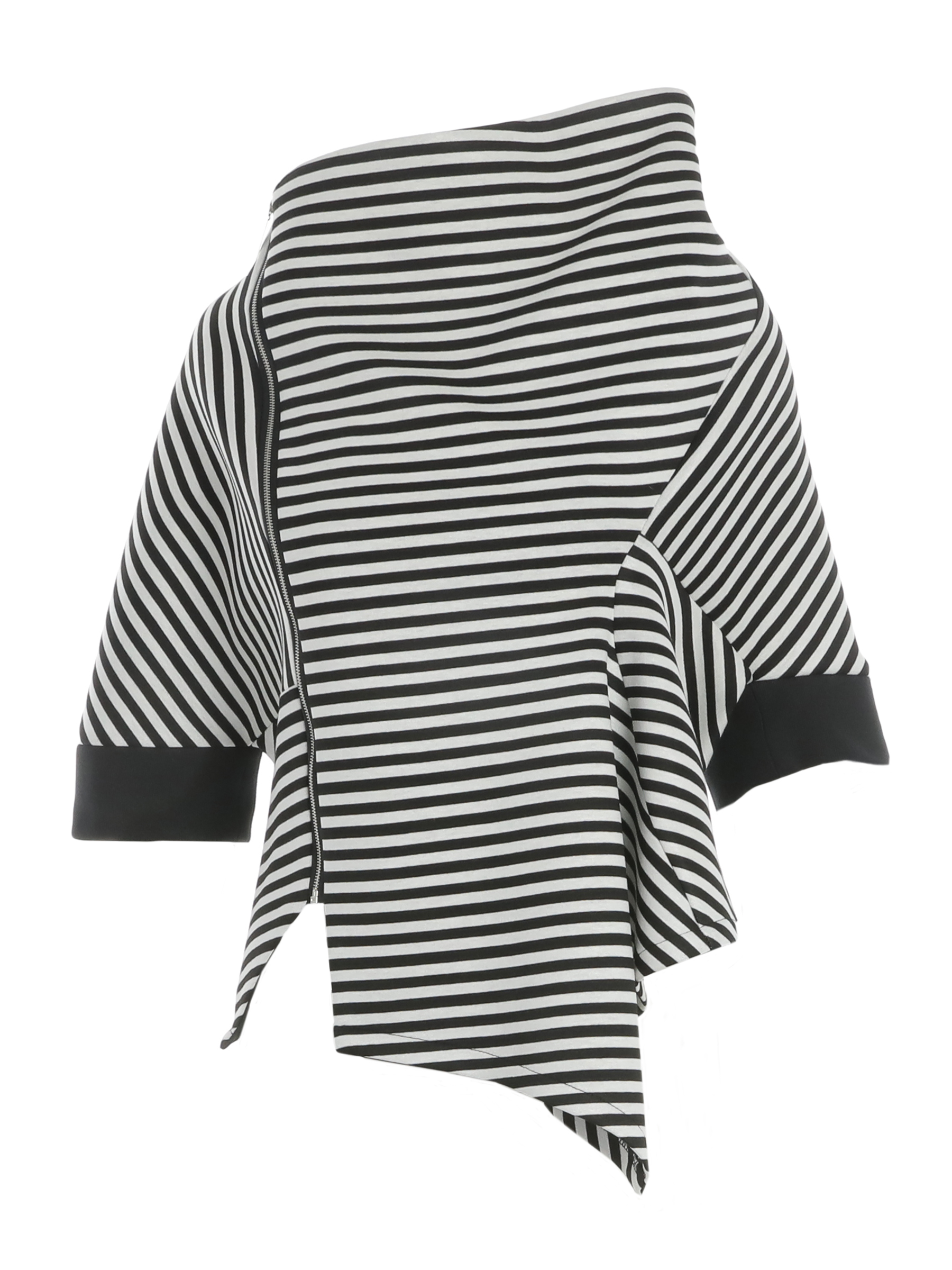 Origami stripes jacket with zipper | Larisa Dragna