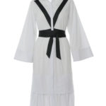 Rochie albă cu detalii din panglică