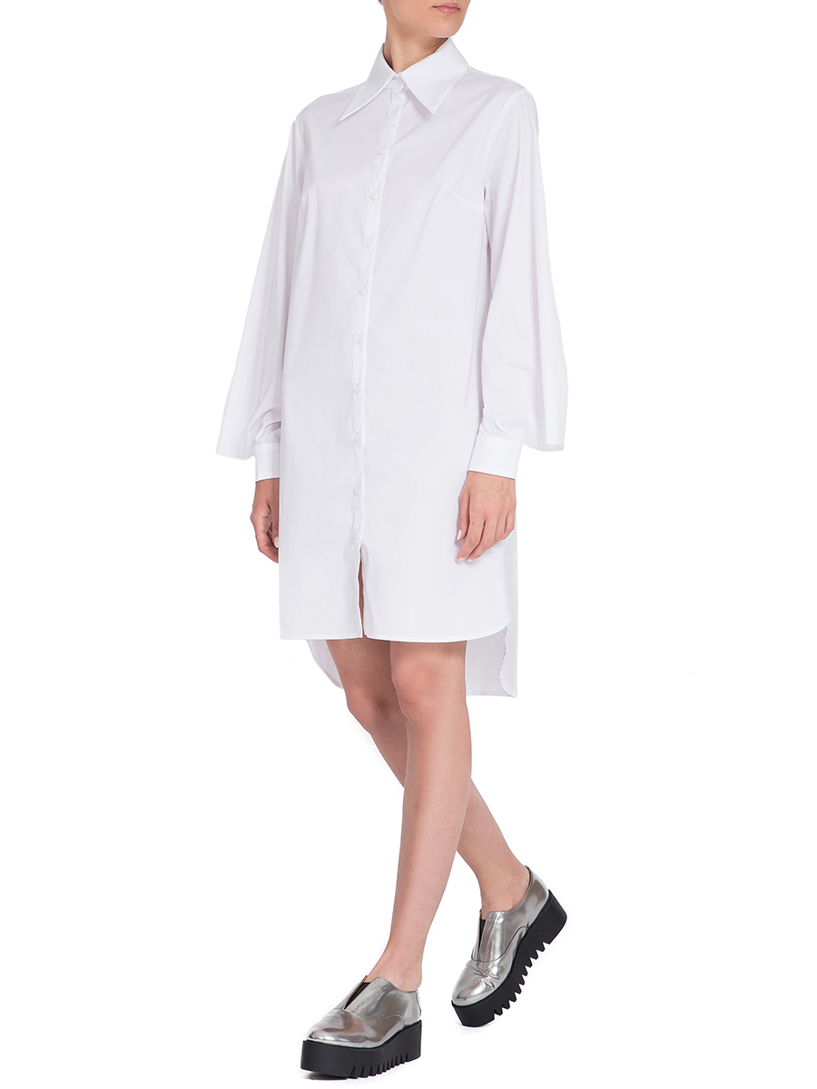 White shirt dress with large sleves | Larisa Dragna