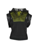 Bluza tip hanorac din plasă cu inserții colorate