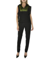 Bluza tip hanorac din plasă cu inserții colorate - imagine 4