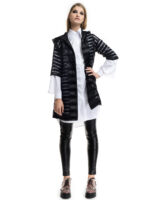 Vestă din organza cu benzi din catifea