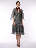 Rochie din mătase naturală cu print geometric - imagine 2