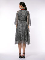 Rochie din mătase naturală cu print geometric - imagine 3