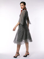 Rochie din mătase naturală cu print geometric - imagine 4