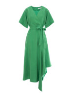 Rochie verde din vascoza cu tiv asimetric