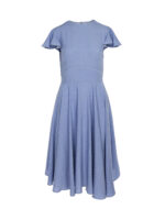 Rochie albastra cu buline si spate decoltat