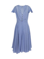 Rochie albastra cu buline si spate decoltat - imagine 2