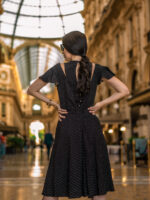 Midi dress with open back and dots pattern - imagine 5