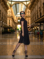 Midi dress with open back and dots pattern - imagine 2