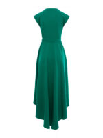 Rochie lungă verde cu guler asimetric și tiv asimetric - imagine 2