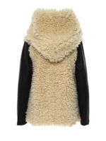 Jachetă supradimensionată din blană ecologică cu glugă - imagine 3