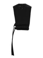 Top negru din piele cu spate decupat - imagine 2