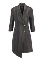 Rochie sacou asimetrica cu fir metalizat