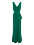 Rochie lunga verde cu deschidere pe picior