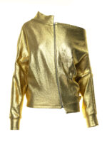 Bluză aurie cu fermoar și mâneci lungi - imagine 4