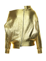 Bluză aurie cu fermoar și mâneci lungi - imagine 5