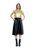 Top auriu cu paiete și fermoar la spate - imagine 2