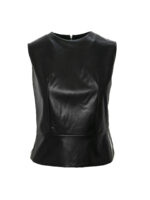 Black leather top with zipper on the back - imagine 4
