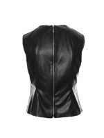 Black leather top with zipper on the back - imagine 5