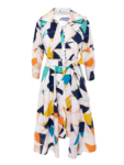 Rochie din in cu print geometric