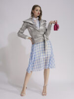 Jachetă argintie impermeabilă cu glugă detașabilă - imagine 2