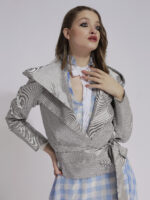 Jachetă argintie impermeabilă cu glugă detașabilă - imagine 3