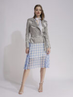 Jachetă argintie impermeabilă cu glugă detașabilă - imagine 4