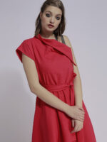 Raspberry dress with grey ribbons - imagine 3